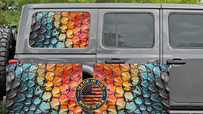 Dragon scales Rear quarter window see through graphic