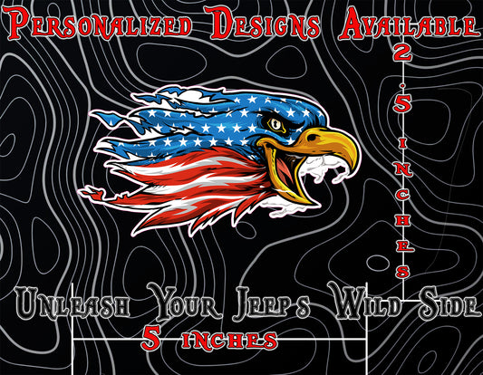 Screaming eagle flag window sticker