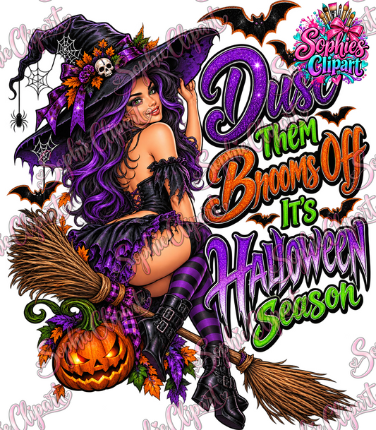 Sophie Clipart watermarked Halloween purple witch PNG digital download preview