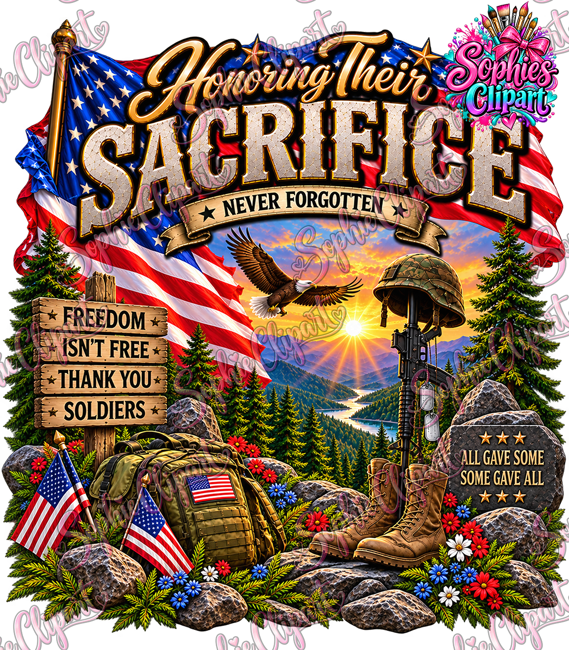 Sophie Clipart Honoring Their Sacrifice military memorial watermarked PNG preview