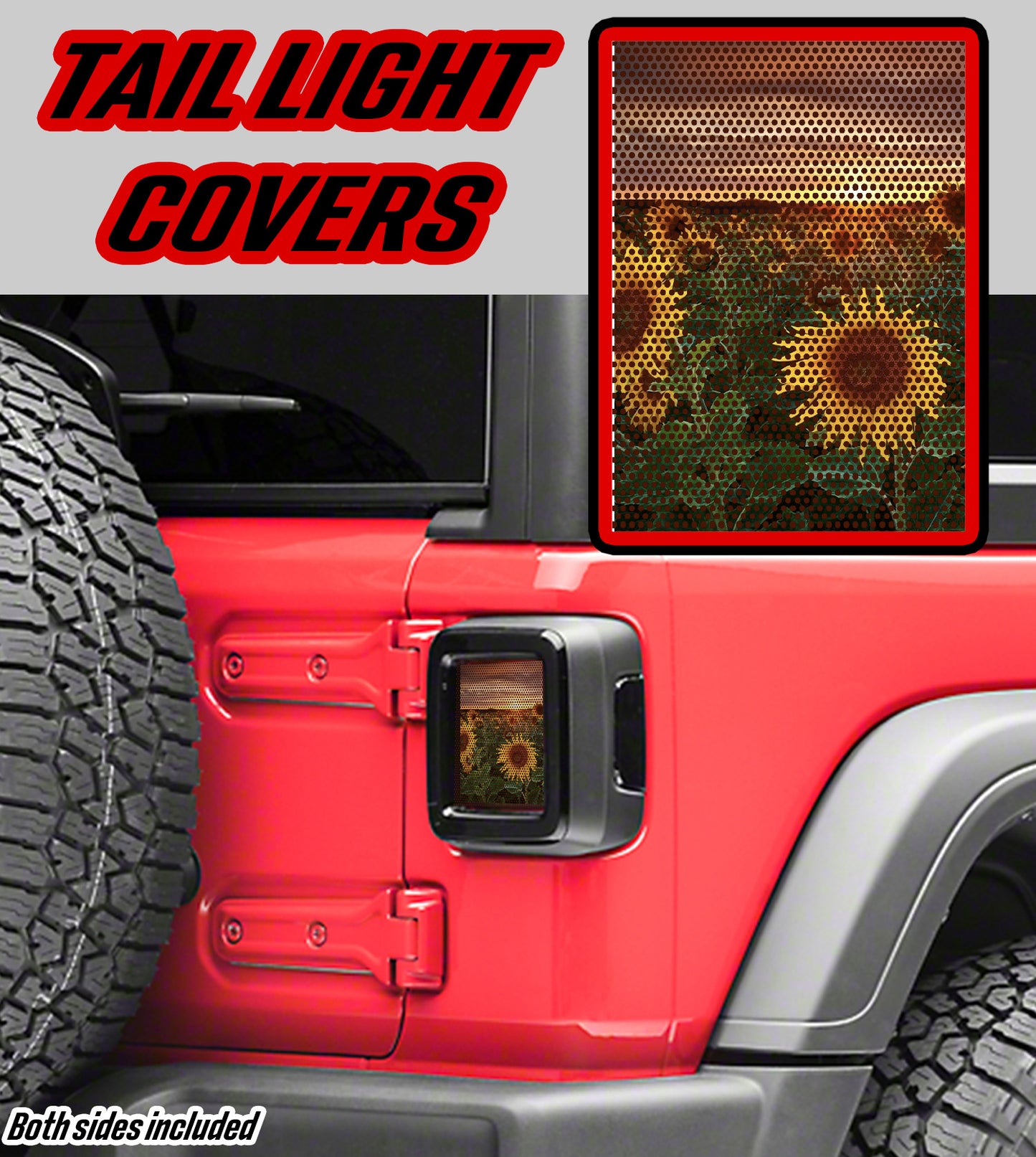 Sunflower field taillights cover decal