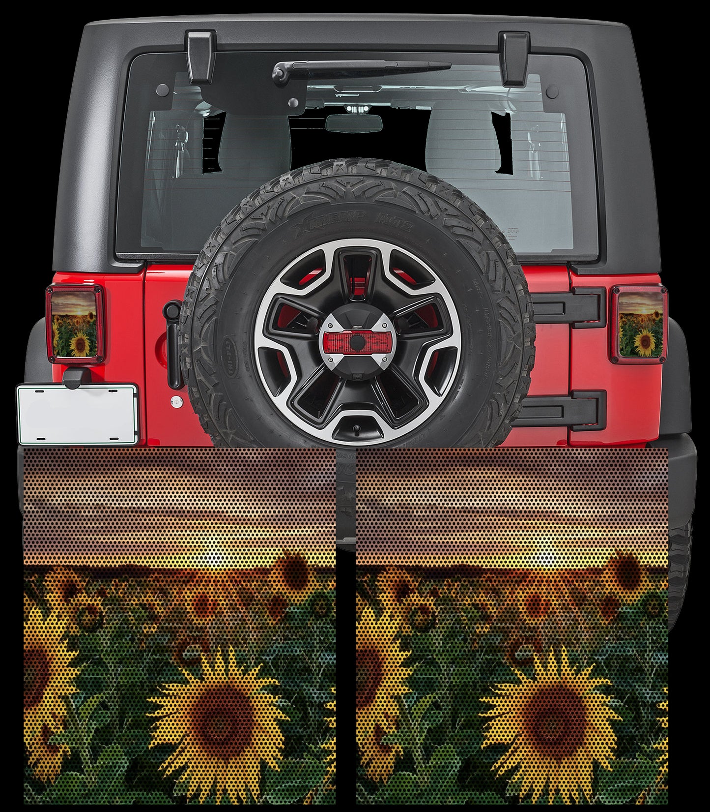 Sunflower field taillights cover decal