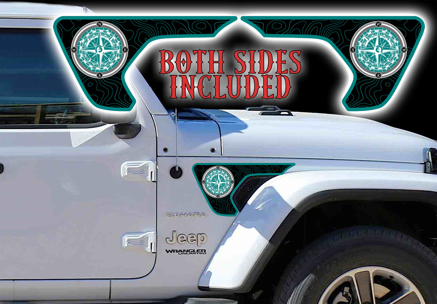 Teal compass fender vent for the JL or JT 2018 or newer
