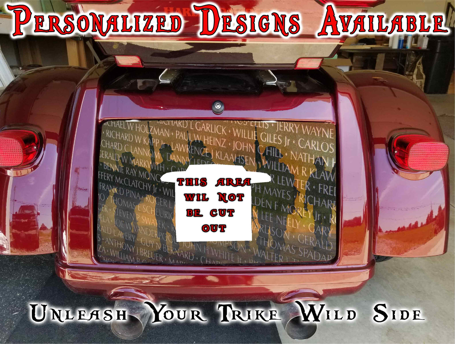 The Wall Harley Davidson Tri Glide trunk decal