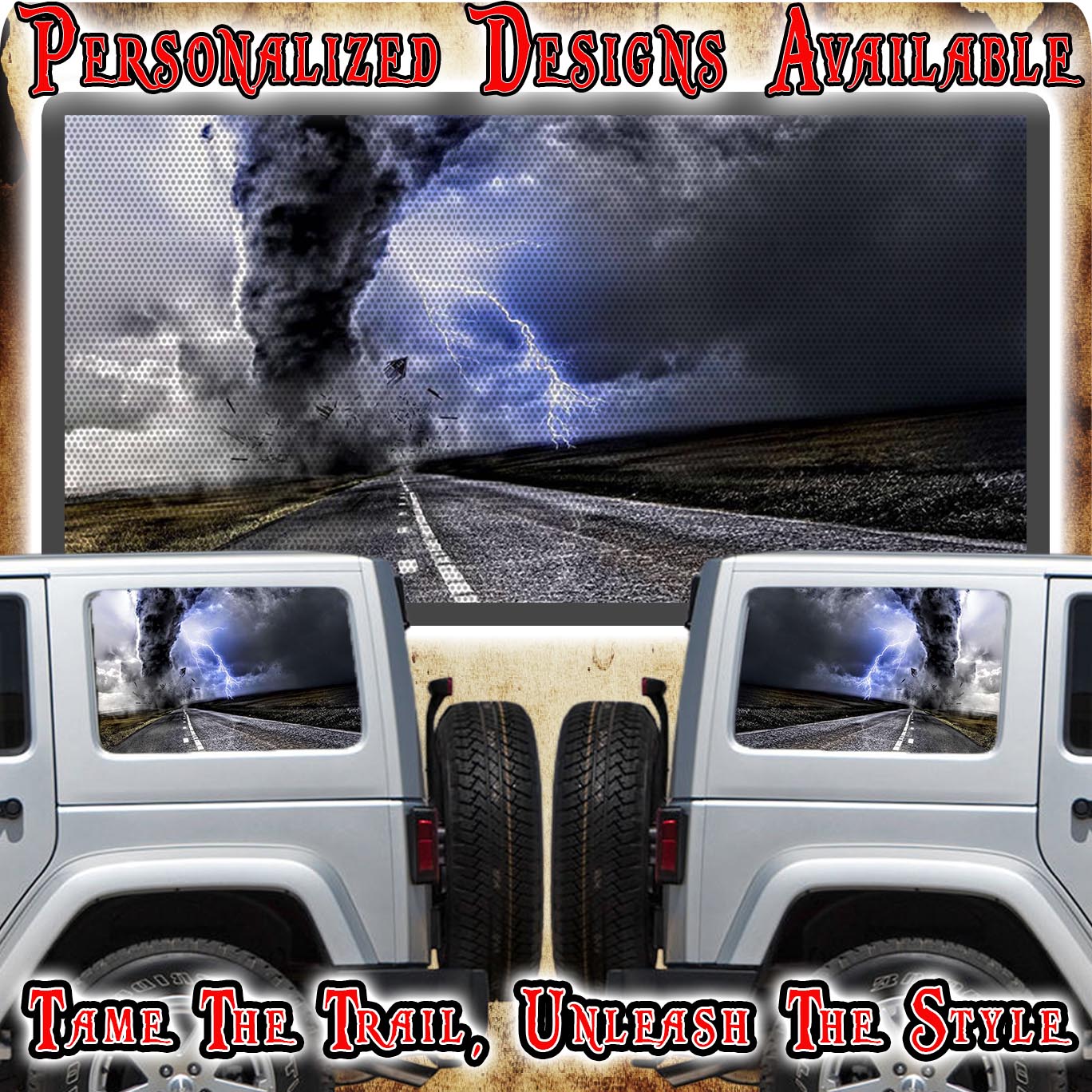 Tornado Rear window see through graphic.