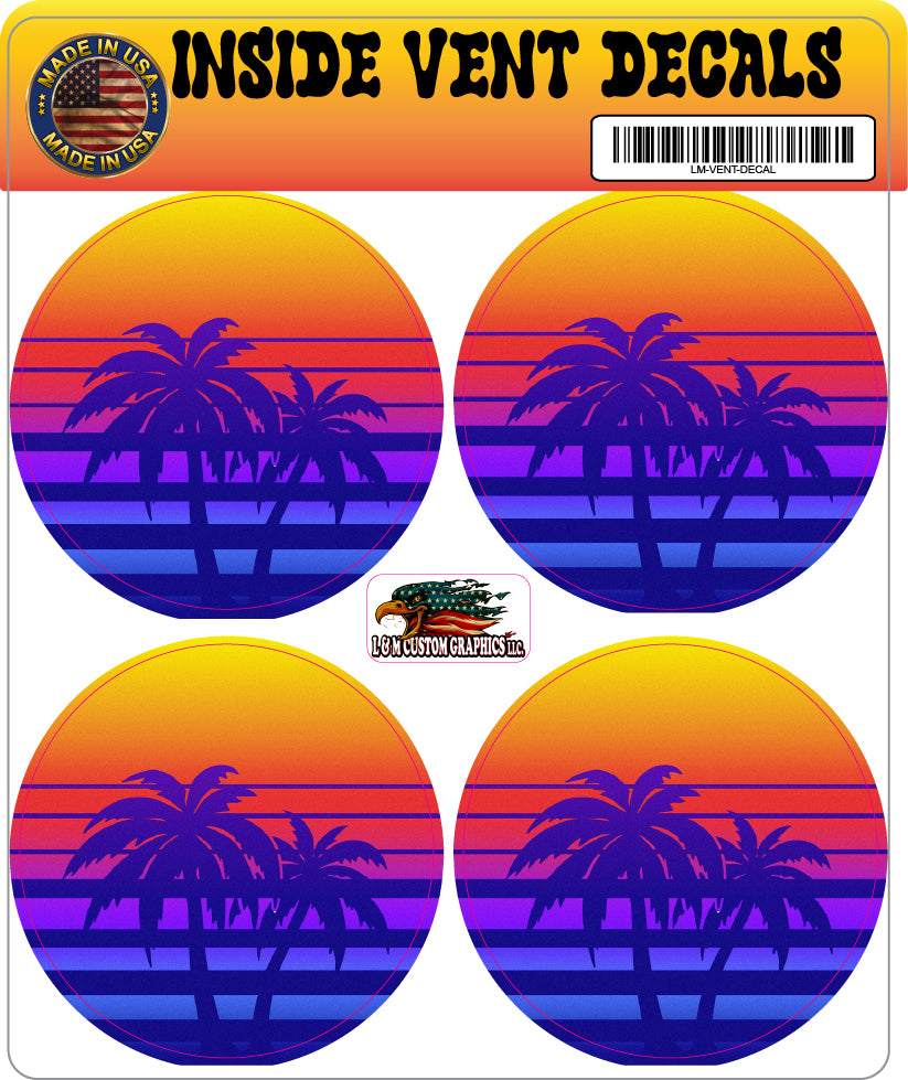 Inside vent decals Vector palms