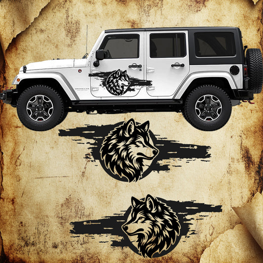Jeep Door decals wolf