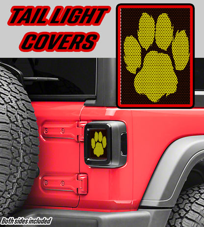 yellow paw print Taillight cover decal