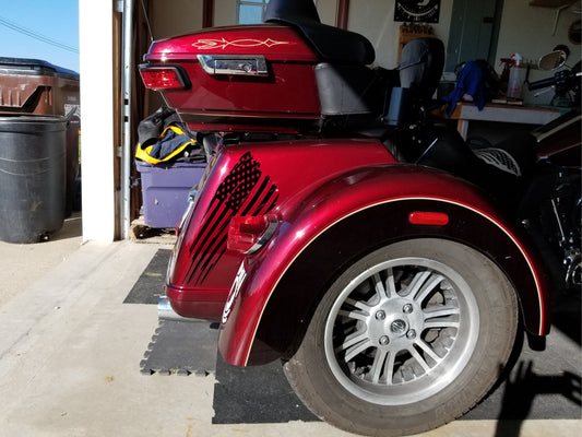 Harley Davidson Trike side of the trunk flag pair